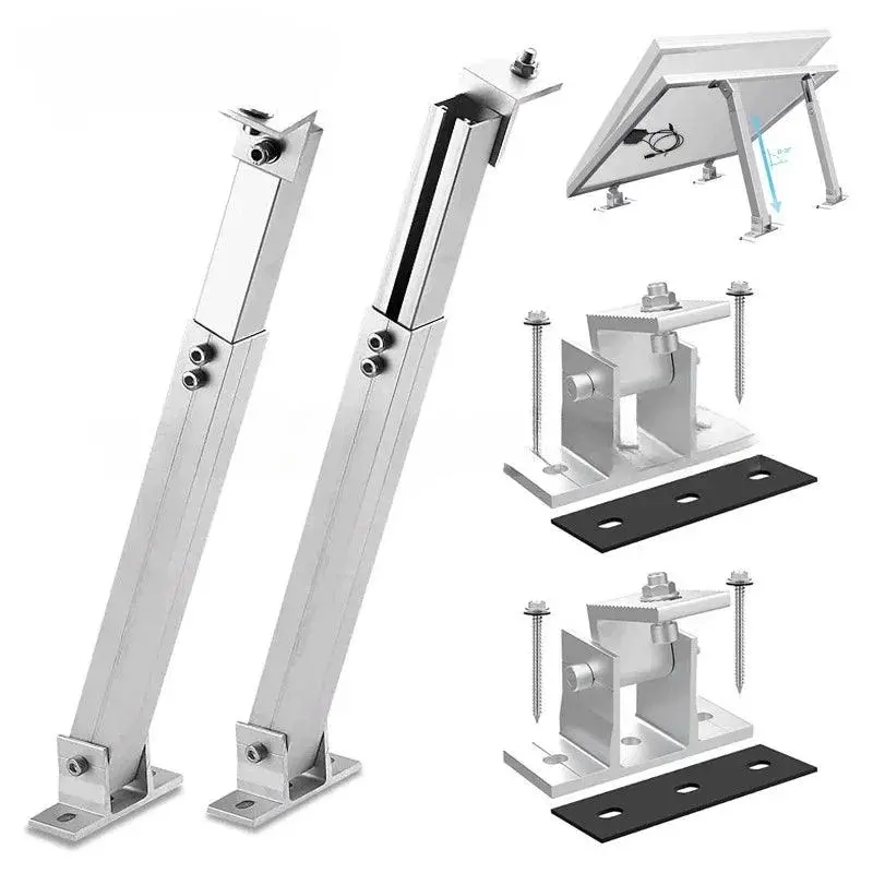 Tilt-Adjustable Aluminum Solar Mount – 15°–60° Range For 100W–600W Panels On Flat Rv Roofs 1
