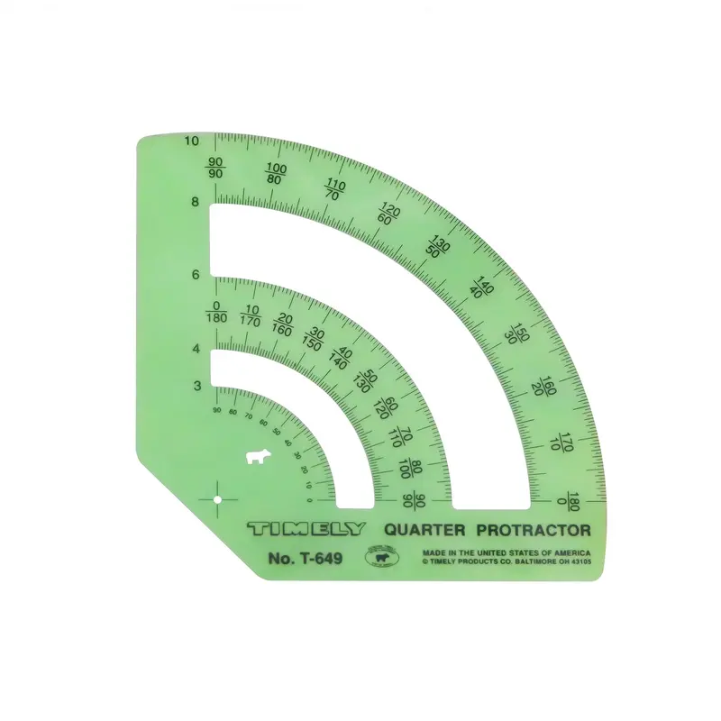 Timely Quarter-Circle Protractor Template For Precision Layout Work 1