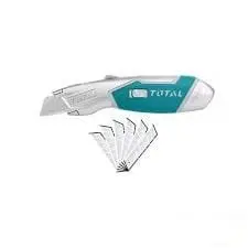 Total Heavy-Duty Utility Knife – 3-Position Locking Blade, Rubber Grip, Zinc Alloy Build – Tg5126101 1
