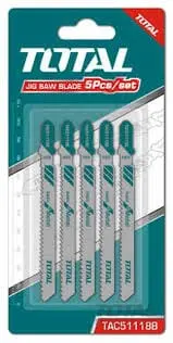 Total T-Shank Jigsaw Blade Set (5-Piece) – Hss Metal-Cutting Blades, 12 Tpi, 50Mm Tooth Length 1