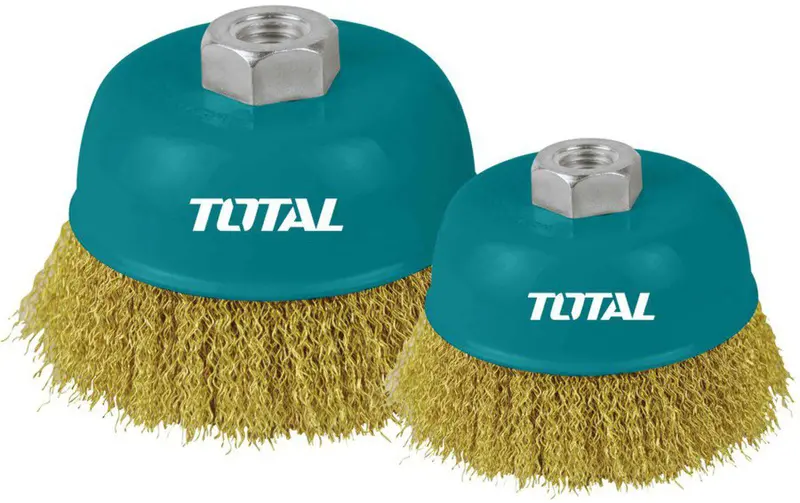 Total Wire Cup Brush Set – Nut-Mounted Brushes For Angle Grinders: Rust Removal, Grinding & Polishing 1