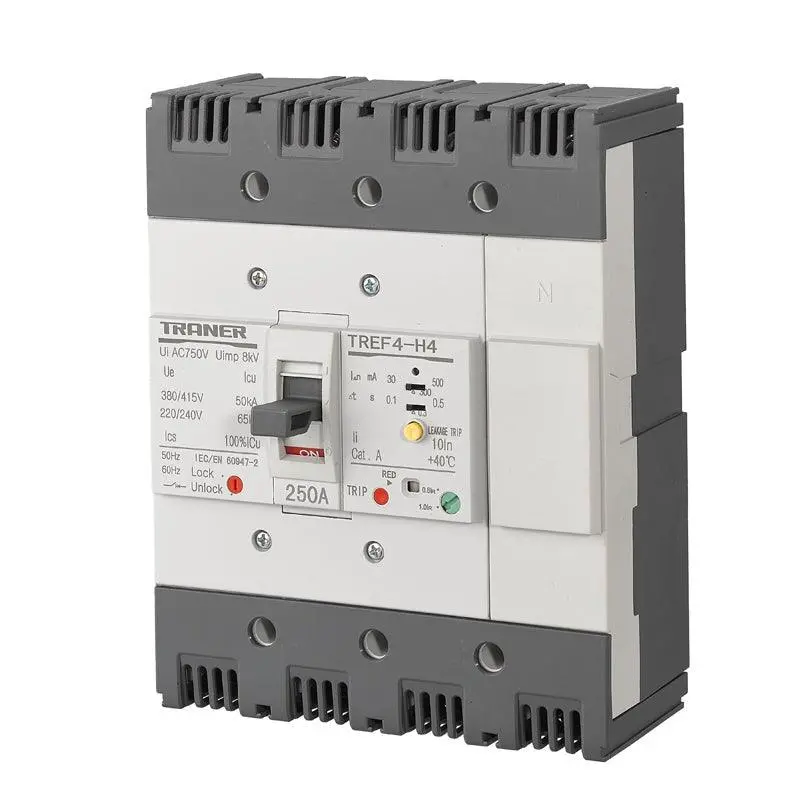 Tref4-250H-4P 3-Phase Rcbo – 200A Mccb With Adjustable Earth Fault Protection (30–500Ma) And Integrated Rcd 1