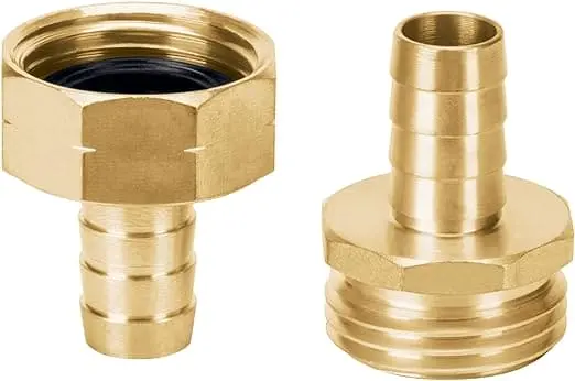Truper 1/2" Brass Hose Coupler – Male-To-Female Threaded Connector For Durable Water Systems 1