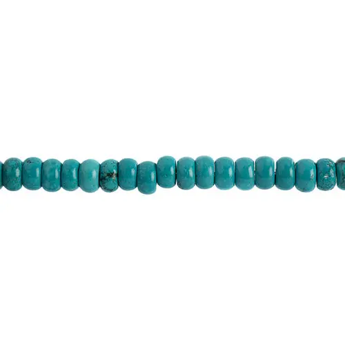 Turquoise-Howlite Rondell Beads (5X8Mm) – Stabilized Blue-Green Gemstone Beads 1