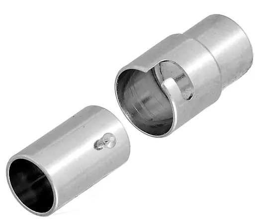 Twist-Lock Tube Magnetic Clasp – 15Mm, Silver-Plated & Hypoallergenic 1
