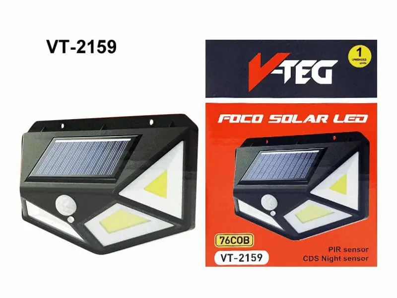 V-Teg Vt-2159 Solar-Powered Wall Light – Weatherproof Led Outdoor Lamp With Auto-Dark Sensor 1
