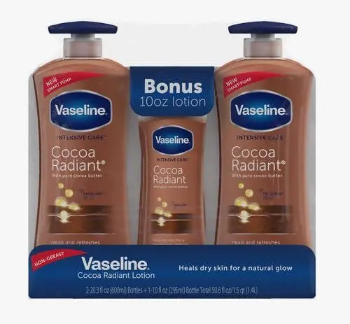 Vaseline Intensive Repair Cocoa Butter Lotion – 50.6 Oz Total (Three-Bottle Bundle) 1