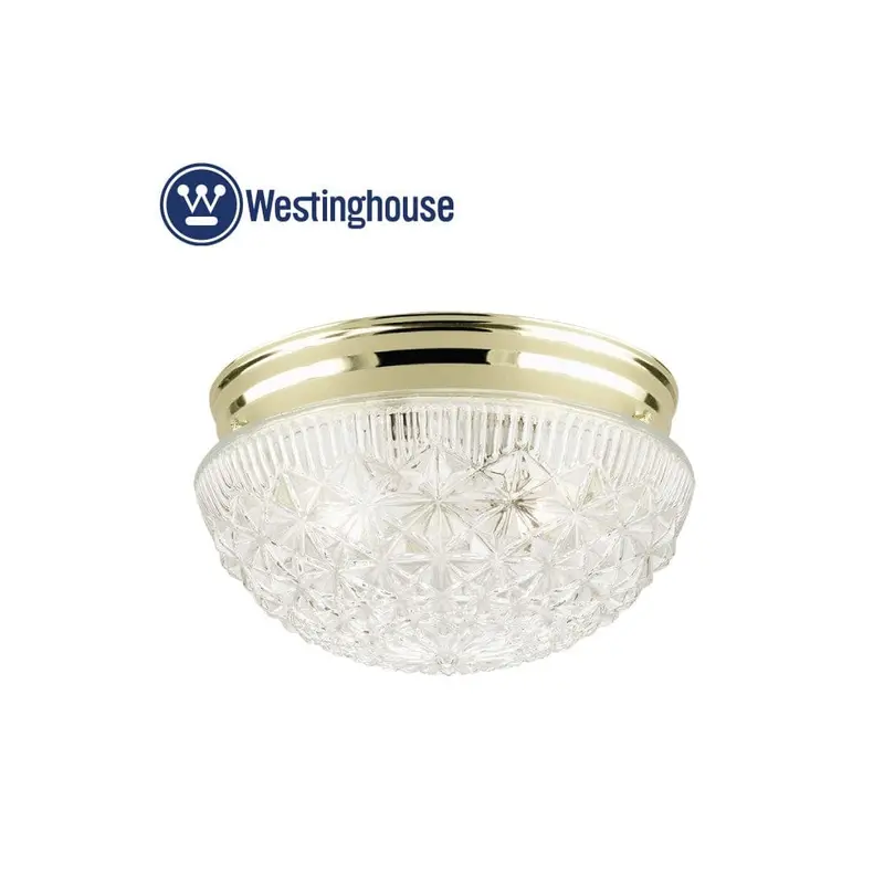Westinghouse Polished Brass Flush Mount Wall Plate – Clear Faceted Glass Accent (Model 66698) 1