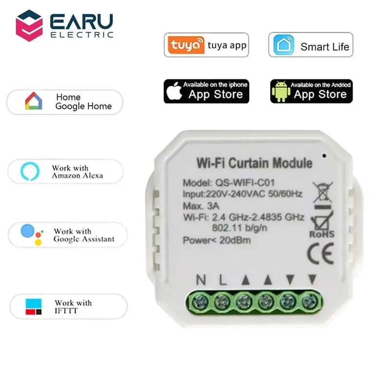 Wifi-Controlled Curtain Motor Switch – For Roller Blinds And Shutter Systems 1