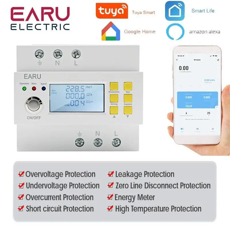 Wifi Energy Protection Meter – Real-Time Kwh Monitoring, Leakage Detection & Power Safety (220–300V) 1