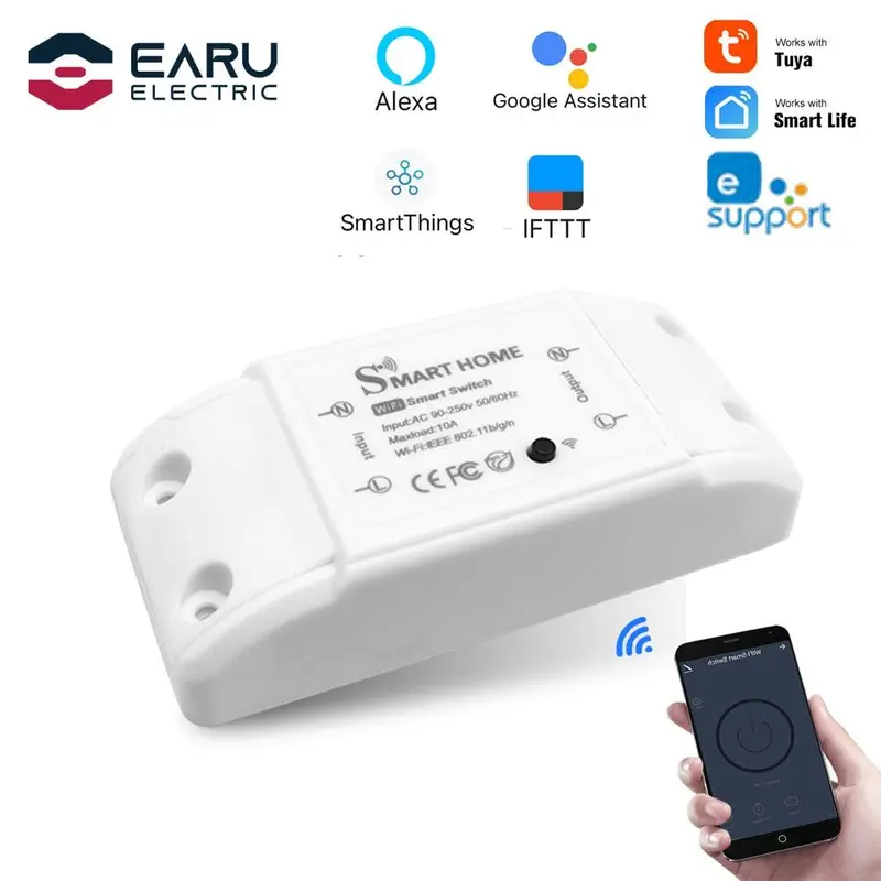 Wireless Wifi Smart Switch Module – Led Light & Appliance Control Via Tuya/Ewelink & Voice Assistants 1