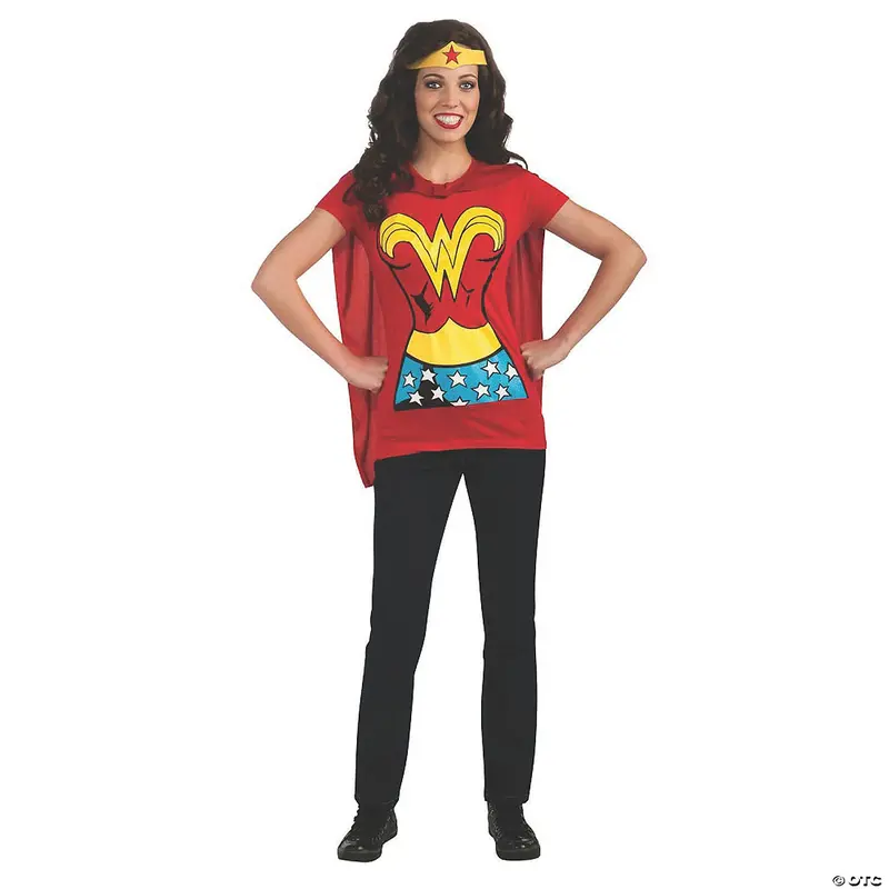 Women'S Wonder Woman Costume Top With Detachable Cape 1