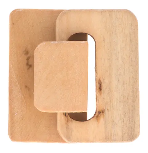 Wooden Multi-Strand Hook-And-Eye Fastener – 4.5X4.8X1.2Cm (Single Unit) 2