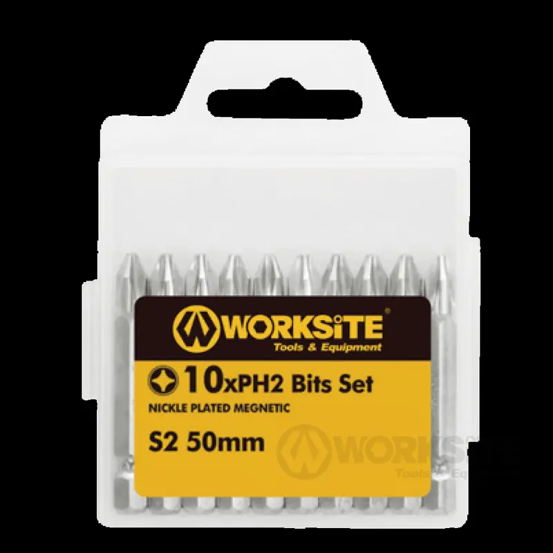 Worksite 10-Piece Double-Ended Phillips Screwdriver Bit Set (Ph2, 50Mm) For Automotive, Home, And Industrial Use 1