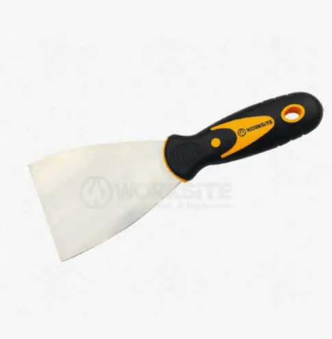 Worksite 4-Inch Stainless Steel Putty Knife – Mirror-Chrome Rustproof Scraper For Drywall, Wallpaper, Decals & Spackling – Wt3140 1