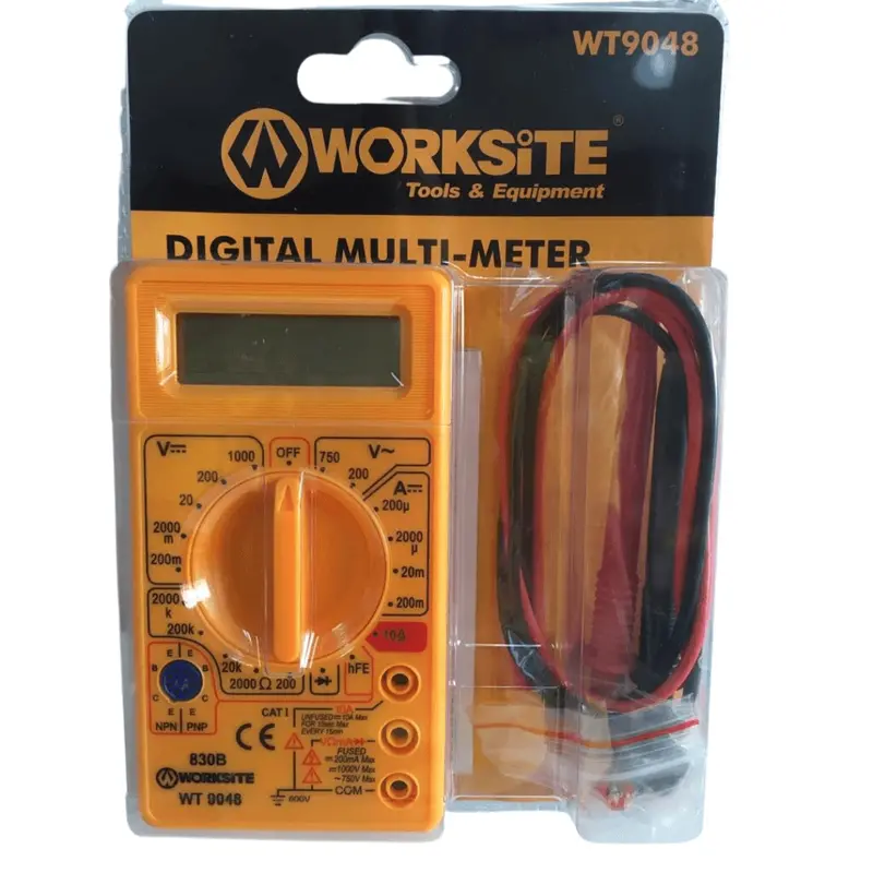 Worksite Wt9048 Digital Multimeter – Compact Ac/Dc Voltmeter, Ammeter & Ohmmeter With Overload Protection & Clear Lcd Display 1