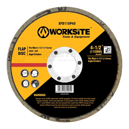 Worksite Xsfd115P60 Flap Disc – 4.5-Inch (115Mm) Grit 60 Grinding Disc For Steel, Cast Iron & Sheet Metal Finishing 1