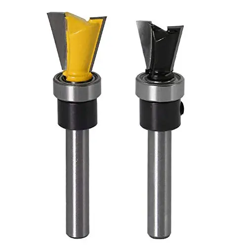 Yakamoz 2-Piece 1/4" Shank Dovetail Router Bit Set – Bearing-Guided Woodworking Cutters For Cabinets & Furniture Making 1