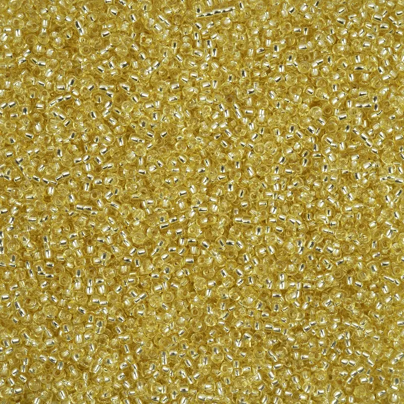 Yellow Dyed Crystal Czech Seed Beads – 11/0 Silver-Lined, 23G Vial 1