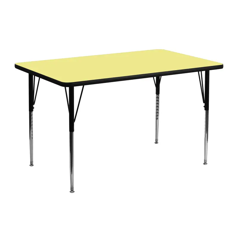 Yellow Thermal-Laminate Activity Table – Rectangular Adjustable-Height Work Surface For Classrooms, Sewing Rooms, And Tech Labs 1