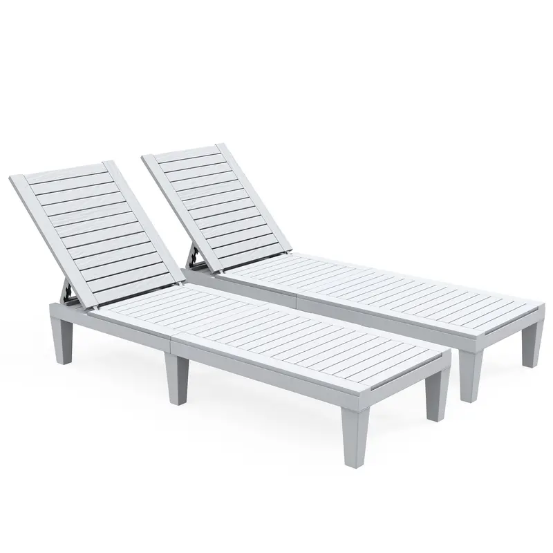 Yitahome 2-Piece Outdoor Chaise Set – Waterproof, Adjustable Backrest, 265 Lb Capacity, Grayish-White 1
