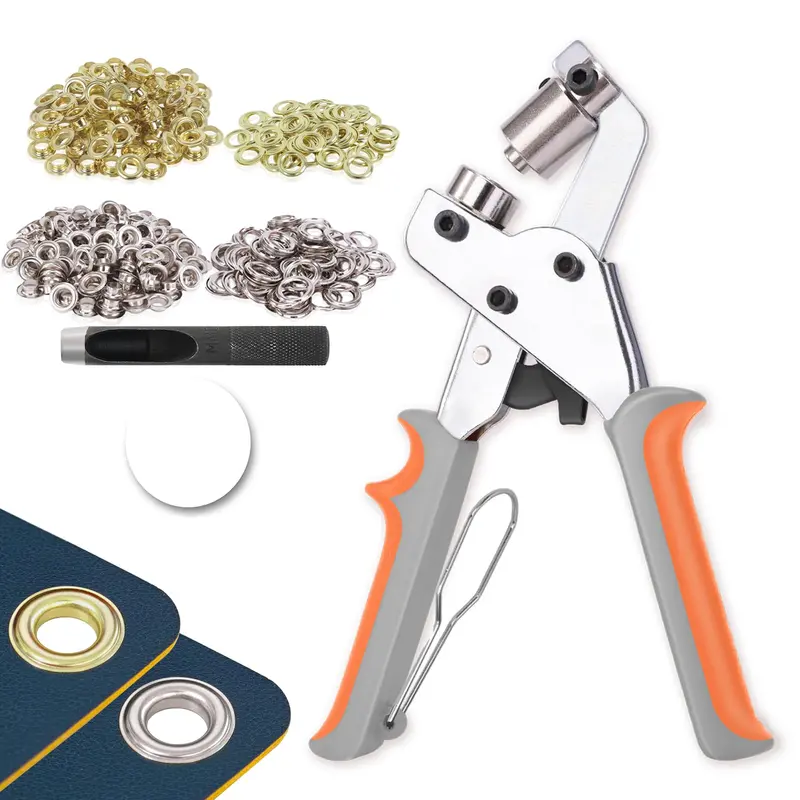 Zapsifou Heavy-Duty Grommet Kit – 200-Piece 3/8" (10Mm) Set With Punch, Pliers, And Eyelets For Fabric, Canvas, Leather, And Tarps 1