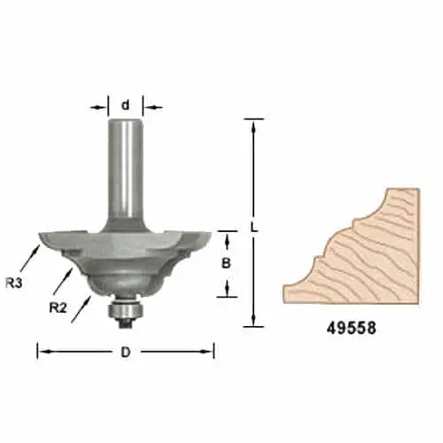 Amana Tool 49558 Classical Table Edge Router Bit With 1/2-Inch Shank 1