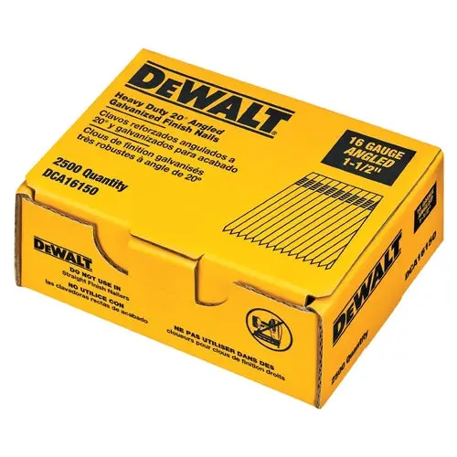 Dewalt Dca16150 16-Gauge 1-1/2" Angle Nails – 2500 Per Box 1