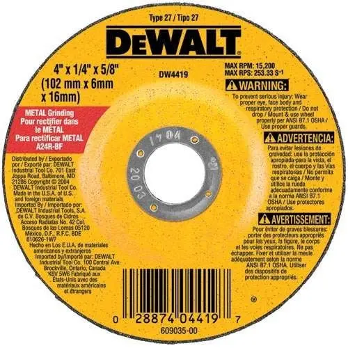 Dewalt Dw4719 Metal Grinding Wheel – 7" X 1/4" X 7/8", 10-Pack For Angle Grinders 1