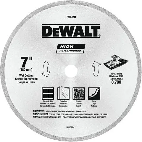 Dewalt Dw4791 7-Inch Diamond Tile Cutting Blade 1
