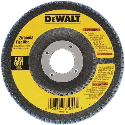 Dewalt Dw8317 5-Inch X 7/8-Inch Zirconia Alumina Flap Disc – 60 Grit, T29 Style (Pack Of 10) 1