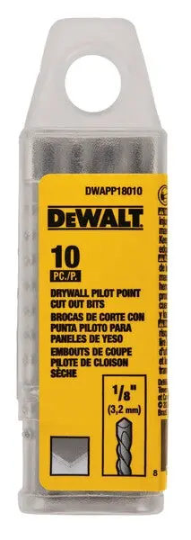Dewalt Dwapp18010 Drywall Pilot Point Bit – 1/8" Diameter, 10-Pack 1