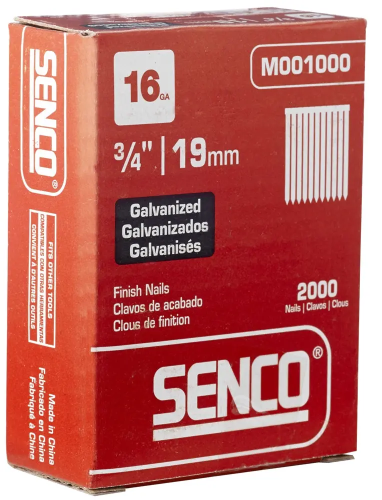 Senco M001003 16-Gauge Straight Finish Nails – 1-1/2", Strip Collated 1