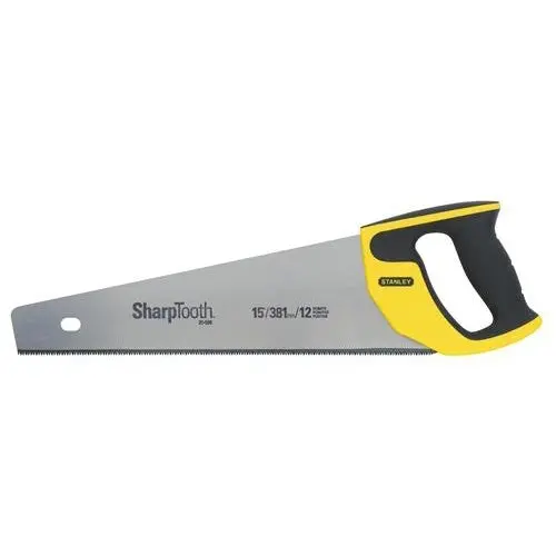 Stanley 15" Sharptooth Hand Saw – Aggressive Tooth Pattern For Fast, Efficient Cutting 1