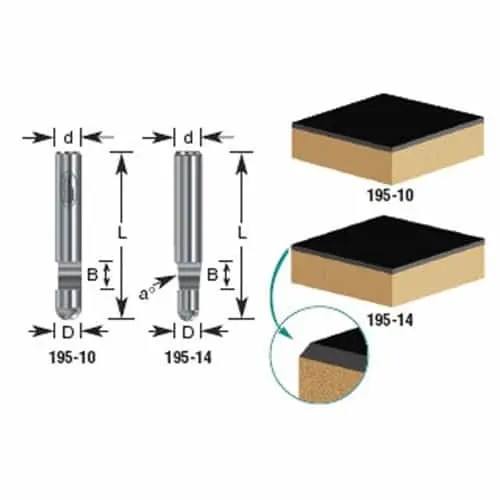 Timberline 195-10 S.C. Flush-Trim Panel Pilot Router Bit 1