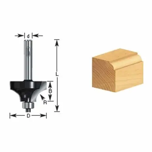 Timberline 340-16 Beading Router Bit — 5/16-Inch Roundover Profile 1